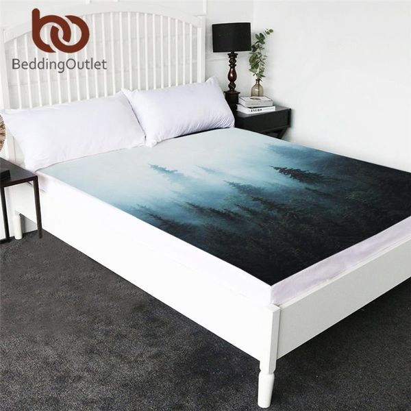 

sheets & sets beddingoutlet forest bedding sheet coniferous tree fitted queen nature mattress cover microfiber bedlinen dropship