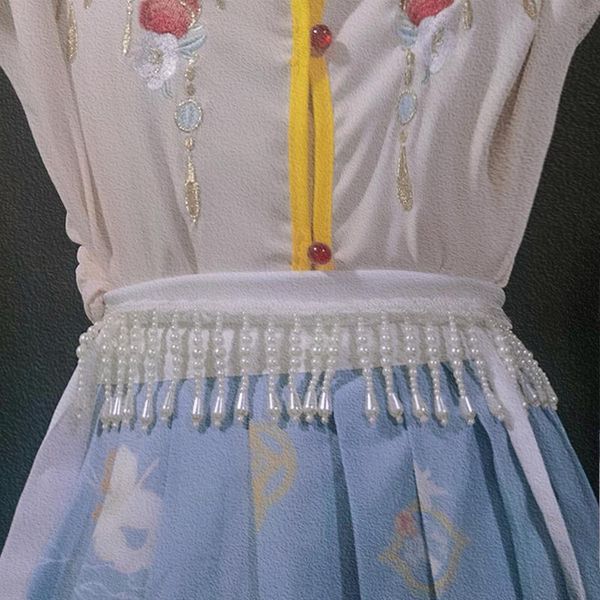 

other event & party supplies 2021 traditional chinese style hanfu belt women pearl waist elastic chain belts cute girls skirt accessories