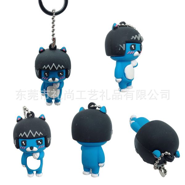 

korean famous ip cartoon doll friends kakao talk expression pack keychain, Silver