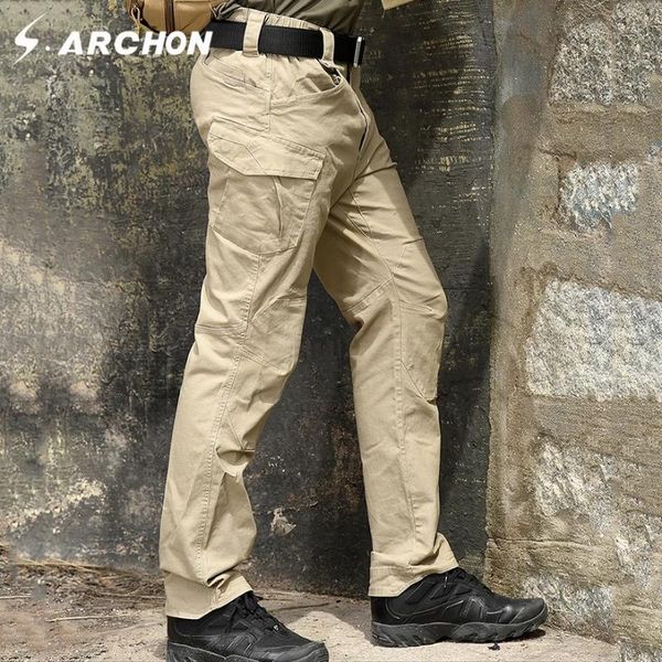 

men's pants military tactical cargo men special force army combat swat waterproof large multi pocket cotton trousers, Black