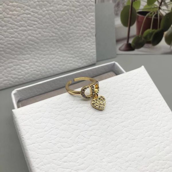 

2021 luxury designer jewelry / new love ring high version trend peach heart, Silver