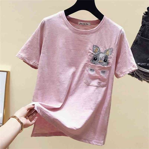 

summer fashion women casual all-match o neck short sleeves t-shirt female pullover tee a844 210519, White