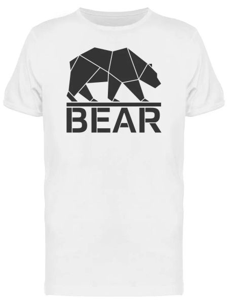 

bear logo low poly tee men's -image by shutterstock, White;black