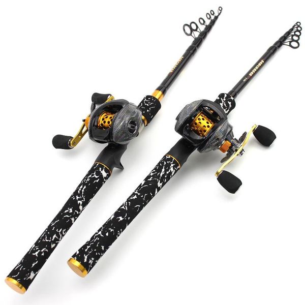 

boat fishing rods 1.8m2.1m2.4m2.7m carbon fiber casting rod portable lure baitcasting reel combos extended handle pole