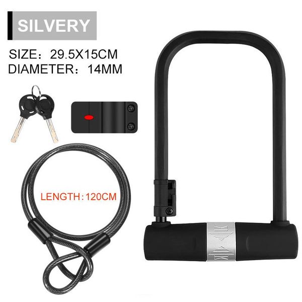 

bike locks u lock anti-theft mtb road bicycle motorcycle cycling accessories heavy duty steel security cable set