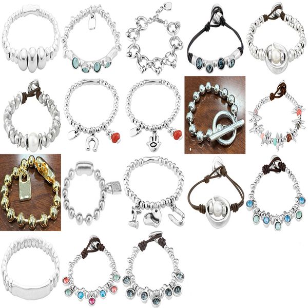 

2021 new plated fashionable 925 silver color cute no fashion charm bead bracelet wholesale111, Golden;silver