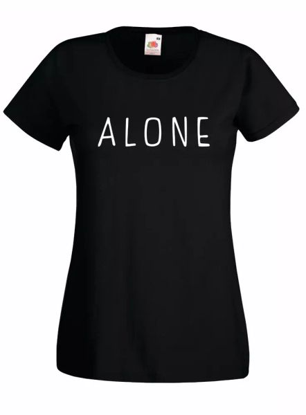

t-shirt shirt women j2005 halo phrase word alone cit. no gift, White;black