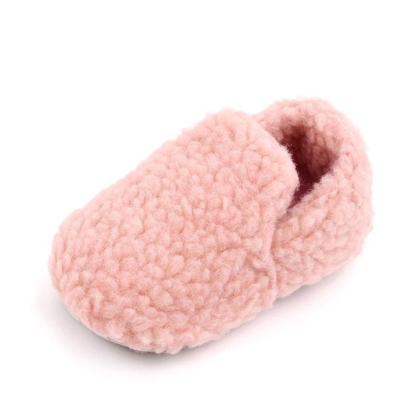 

first walkers autumn winter fleece baby boots soft sole toddler solid color prewalkers shoes pink beige gray brown loafers