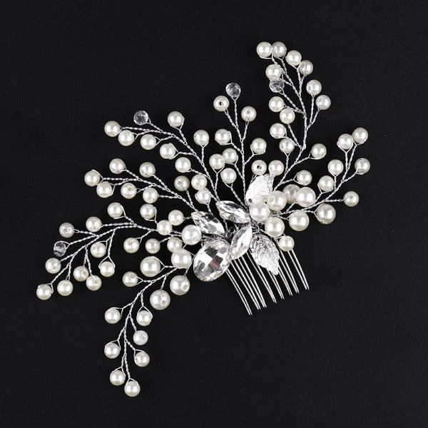 

hair clips & barrettes simulated pearl crystal bridal exquisite comb, Golden;silver