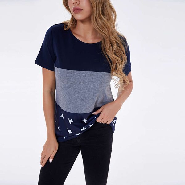 

women's t-shirt 2021 casual large loose print round neck short sleeve 9lqj, White