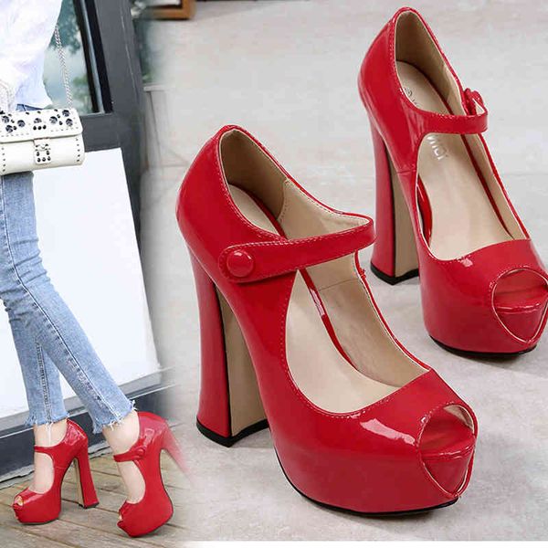 

dress shoes women pumps high heel style fish mouth women fashion banquet shoes s thick plus size 5avf, Black