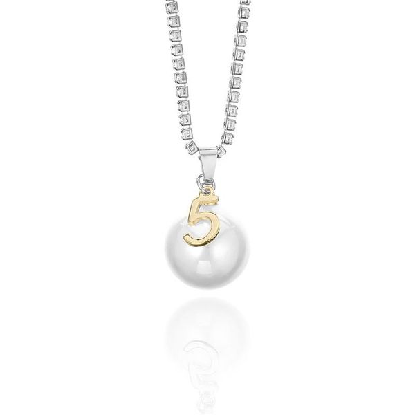 

chains luxury simulated pearl pendant necklace clear cubic zircon chain women wedding jewelry collier femme gifts bijoux, Silver