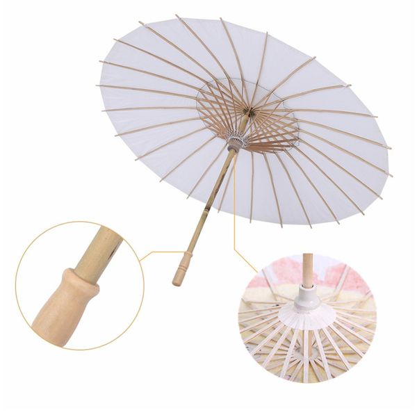 Parasols 20cm 30 cm 42 cm appena sposato con carta ombrello Fotografia per matrimoni Accessorio decorativo White