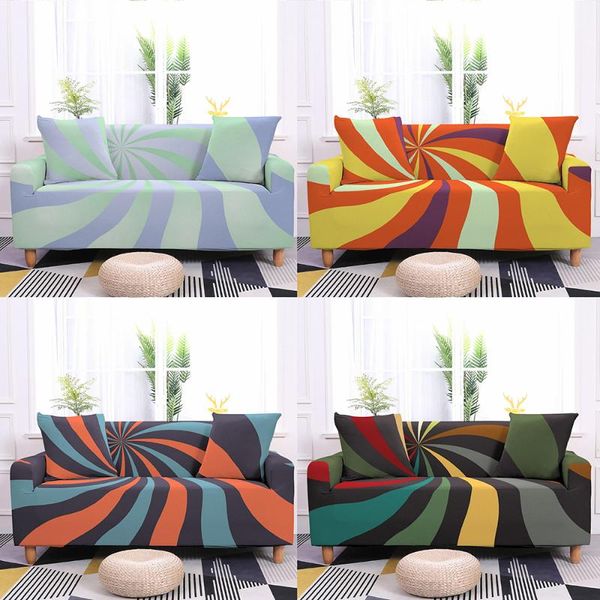 

chair covers colorful stripe elastic sofa cover stretch geometry sectional corner couch for living room armchair protector 1/2/3/4seat