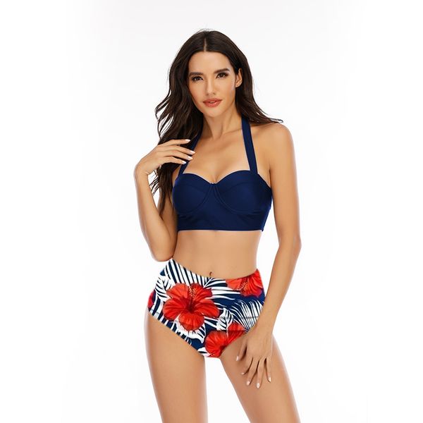 

women fashion sunflower print sleeveless bikini set shorts two piece swimsuit bathing suit swimwear beach wear tankinis, White;black