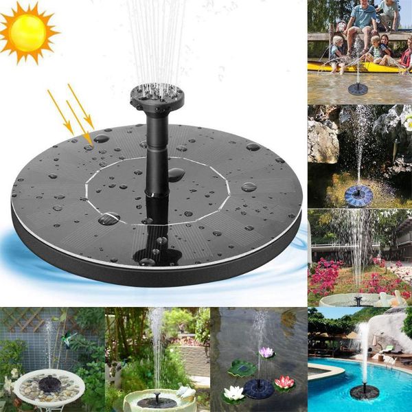 

1w/1.4w mini solar fountain powered round floating pump aquarium garden pool pond waterfall bird bath decorations
