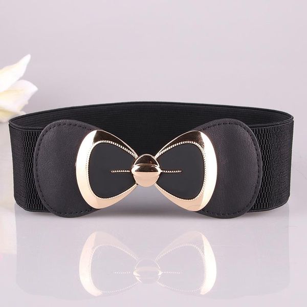 

belts 6 styles fashion women elastic designer metal buckle waist strap dress coat sweater decorative waistband 2021, Black;brown