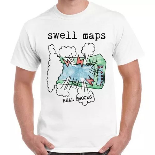 

swell maps real shocks 70s punk art rock retro t shirt 1417, White;black