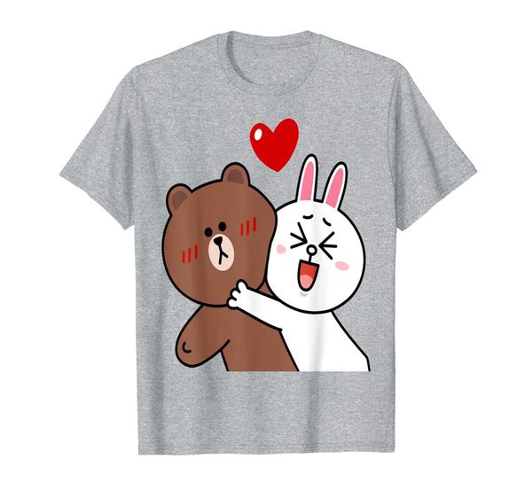 

cute brown bear cony bunny rabbit valentines lovers hug kiss t-shirt, White;black