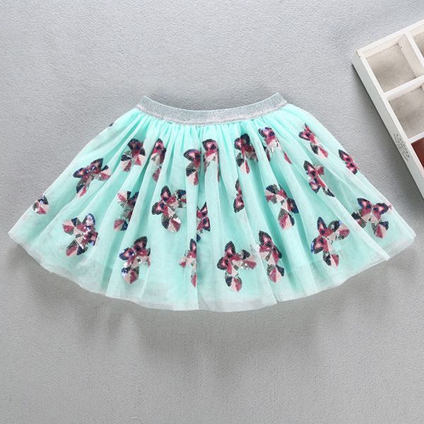 Baby Girls Tutu Skirt Lantejoulas Borboleta Crianças Ballet Crianças Bola Vestido Menina Princesa Malha Tulle Dança Bonito Verde S 210429