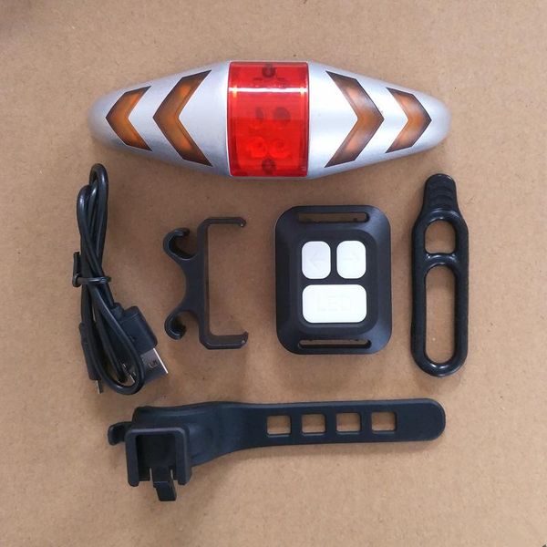 

bicycle signal light waterproof backlight flashing led tail steering with remote control bike lights