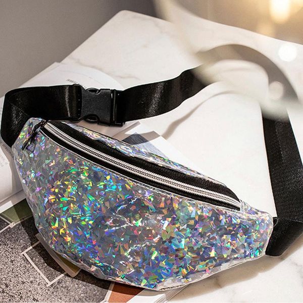 

women men fanny pack clear glitter waist belt bum bag pouch hip purse travel bags