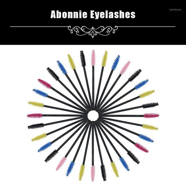 

50pcs/pack disposable eyelash brush mascara wands applicator wand brushes comb spoolers makeup tool1