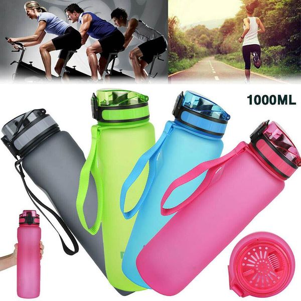 

water bottle 1000ml outdoor with straw sports bottles eco-friendly lid hiking camping equipments plastic drinkware