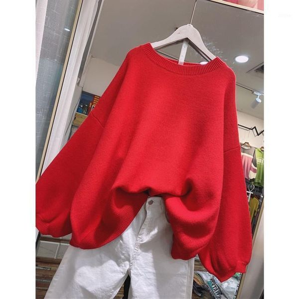 

women's sweaters 2021 korean version autumn women slit sweater oversize solid japanese knit hip hop female fashion retro pullovers, White;black