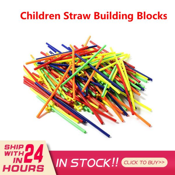 

3Pieces/Lot100pcs 4D DIY Plastic Toys Straw Fight Inserted Construction Building Kits Toys Blocks Bricks Christmas Gift For Kids Juguetes