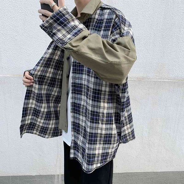 

men's jackets cotton plaid fashion retro casual double-sided wear mens streetwear loose hip-hop bomber men m-5xl p9qu, Black;brown