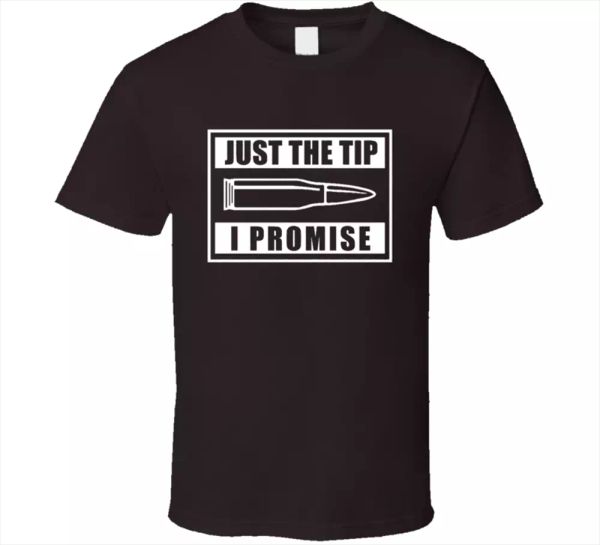 

just the tip i promise tees men's t shirt army american fighter vector gun new, White;black