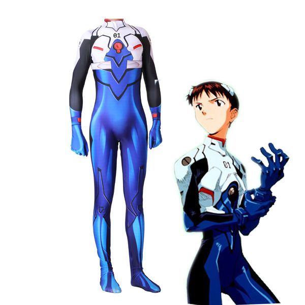 

catsuit costumesanime eva plugsuit cosplay costume ikari shinji zentai bodysuit suit jumpsuits, Black