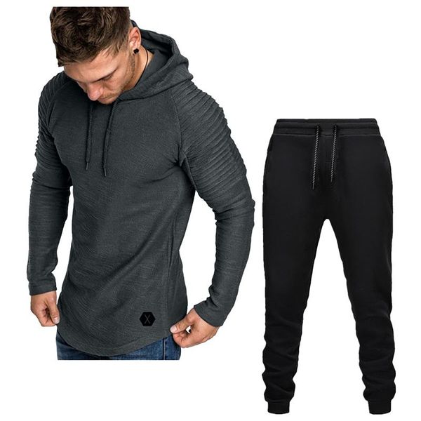 

men's tracksuits tracksuit man two piece set mens autumn splicing gradient sweatshirt pants sets sport suit jacket and, Gray