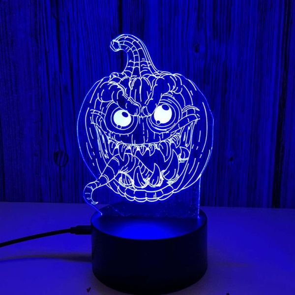 

night lights halloween pumpkin monster figure lamp luminary light anime kid living room desk decoration lava