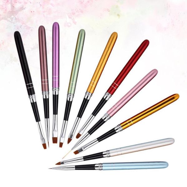 

10pcs nail art brush practical durable handy painting pen manicure for manicure1, Yellow