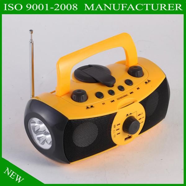 

[seven neon]dynamo multifunctional player/power charging/alarm for emergence/sd/am fm radio/speaker/bright light tourch flashlights torches