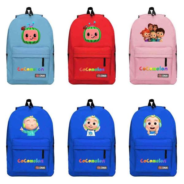 

large capacity cocomelon jj backpack canvas kids cartoon backpacks student school bags children boys girls travel shopping bag g49mxx6