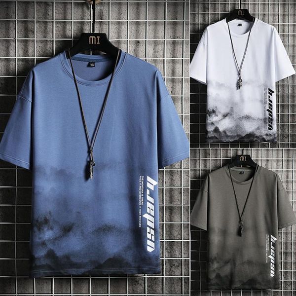 

men's t-shirts summer t shirt men short sleeve letter print male fashion clothing casual hip hop high street korean, White;black