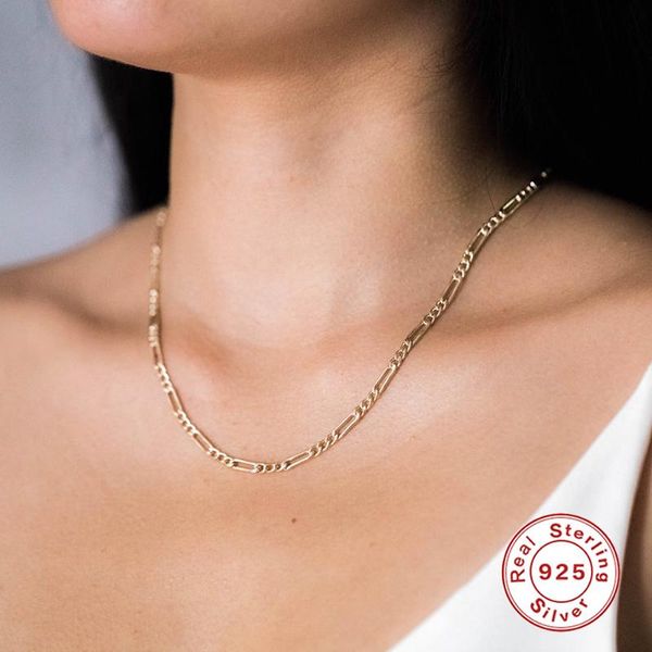 

chains aide 2021 trend 925 sterling silver necklaces for women 18k gold chain choker clavicle girl gift jewelry necklace collars bijoux