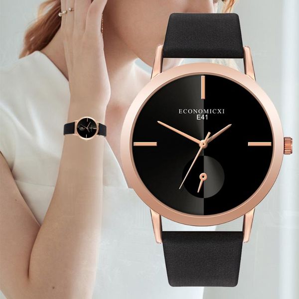 

wristwatches fashion luxury women's girls with rhinestone dial pu belt shi ying gift watches simple design wrist watch, Slivery;brown