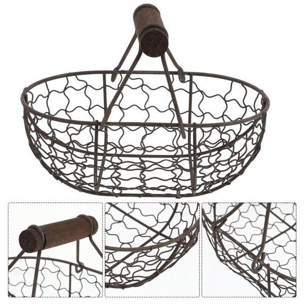

storage baskets iron handheld bread fruit basket premium practical