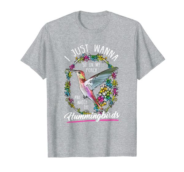 

watch the hummingbirds tshirt top, White;black