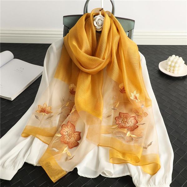 

scarves 2021 winter shawl wrap silk wool scarf long women embroidery thin hijab female foulard soft pashmina beach fashion stoles, Blue;gray