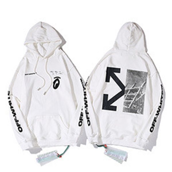 

spring autumn korean loose casual sweater ow fashion off letter printing youth men's and women's long sleeves, Black