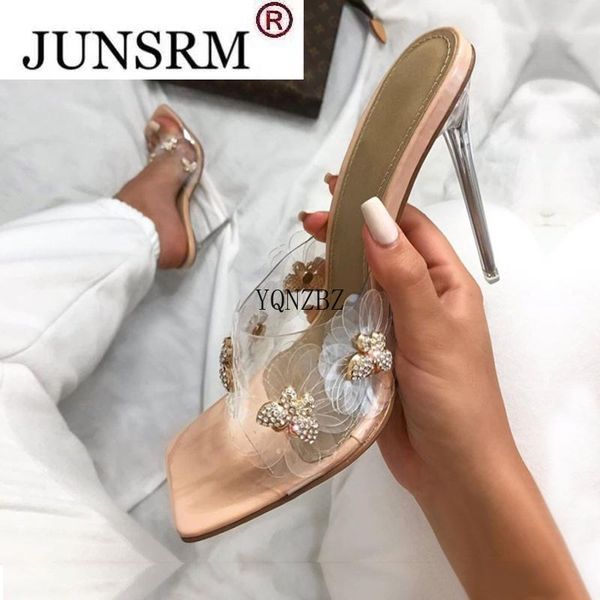 

slippers yqnzbz elegant women wedding dress shoes fashion pvc transparent flowers butterfly-knot design crystal perspex heels, Black