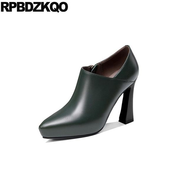 

dress shoes high heels designer women luxury pumps extreme green ultra platform thick china pointed toe zipper super block quality, Black