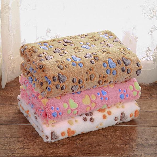 

pet blanket cute floral print mat warm soft cat dog puppy coral fleece bed s/m/l supplies grooming