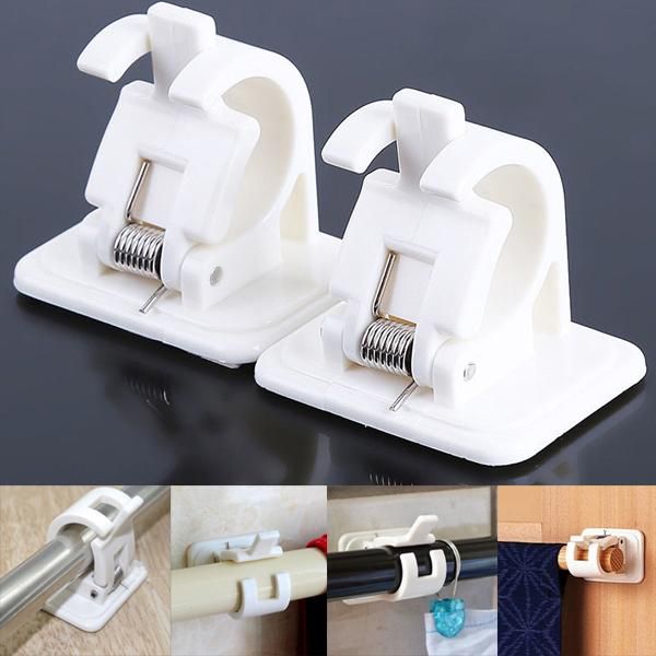 

pcs shower curtain hanging rod end fixing holder clip rack hook for home bathroom i88 curtains