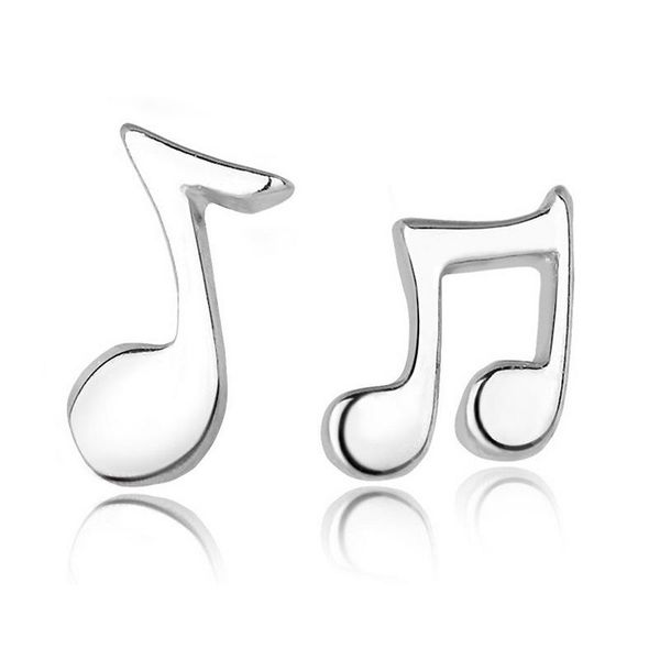 Ohrstecker 925 Sterling Silber Damenschmuck Mode Kleine Musiknote Ohrringe Geschenk für Mädchen Kind Dame Frauen DS433